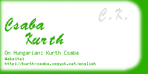csaba kurth business card